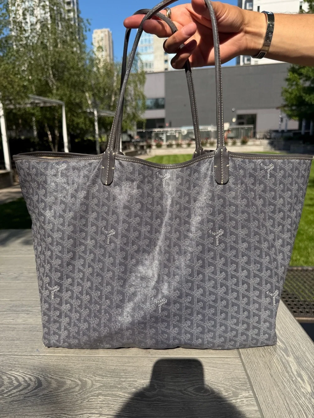 Authentic Goyard St. Louis GM Tote Grey